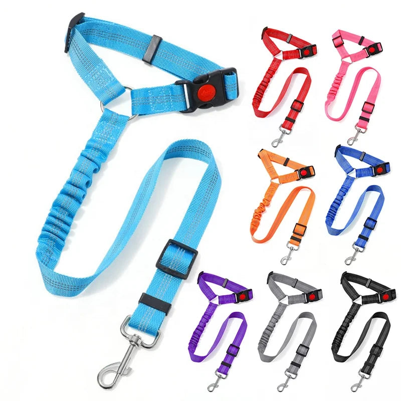 High Quality Elastic Nylon Reflective Stripe Dog Leash Polyester Material Car Seat Belt Pattern for Motorbikes Cars Cart Use