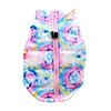Warm Polyester Padded Leisure Mediterranean Design Dog Harness Vest Pet Winter Coat with Geometric Pattern