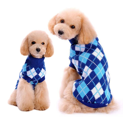 Hand Crochet Acrylic Geometric Pattern Winter Dog & Cat Sweater Durable Elastic Farmhouse Modern Design XS-XXXL Sizes