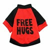 FREE HUGS Custom Words T Shirt Dogs Fashion Collision Color Pet Sweatershirt Summer/Spring Polyester Bulk Dog Shirts Print