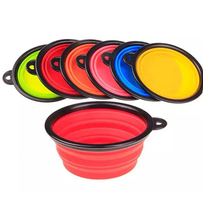 Eco Friendly High Quality Pure Solid Color Dog Silicone Outdoor Collapsible Waterproof Portable Bowl Dog Accessories Pet Feeder
