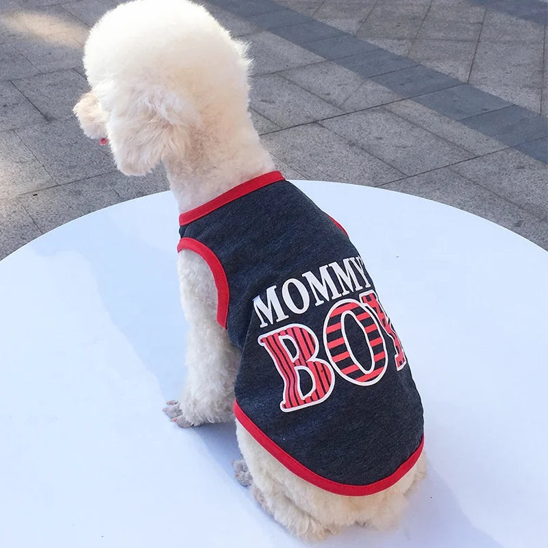 MOOMY'S BOY Custom Printing Pet Clothes Sport Style Cotton Dog Vest for Spring X Sizes Available Sublimation Summer Fall Apparel