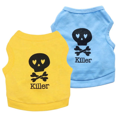 Wholesale Cool Killer Summer Pet Dog Clothes Shirt Modern XL and XS Cotton Coat with Print Pattern for Spring Season