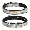 GorisPet Luxury Dog Collar Custom Engraving Double D-Rings Hanging Accessories Space Cotton Lining PU Material Plaid Pattern