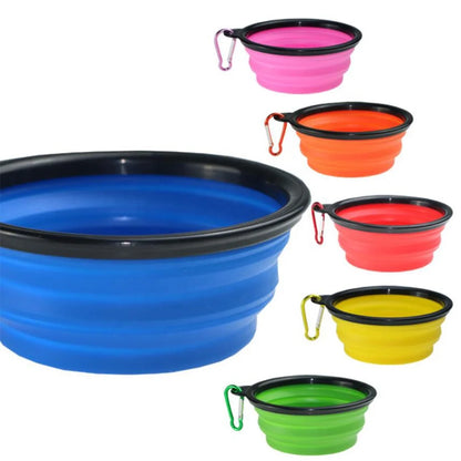 Eco Friendly High Quality Pure Solid Color Dog Silicone Outdoor Collapsible Waterproof Portable Bowl Dog Accessories Pet Feeder