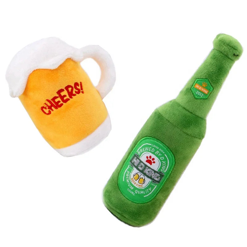 Wholesale Custom 3D Stuffed Animal Plush Barking Dog Toy Cute Pet Interactive & Movement Toys Bottle Mugs