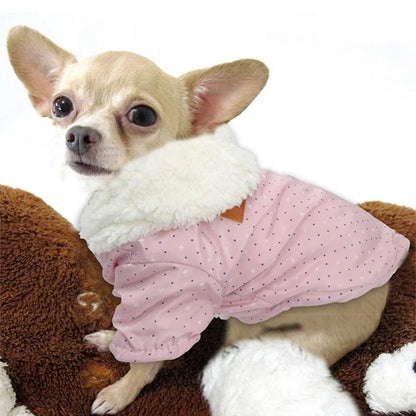 Popular Cheap Super Warm XXL Winter Coat for Dogs Coral Fleece Material with Moden Style Dot Pattern Rainproof Wool Clothing