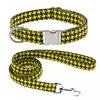 Adjustable Durable Luxury Cotton Linen Dog Collar Leash Set Houndstooth Pattern Buckle Closure Spot Clean Pet Accessories for