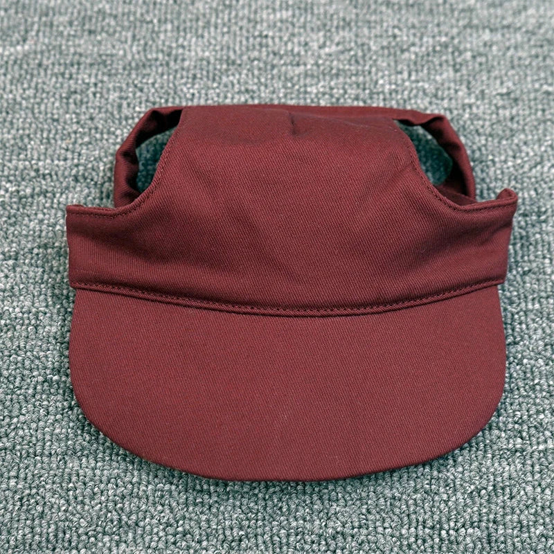 Solid Canvas Pet Sun Hat with Ear Holes-Adjustable Baseball Cap for Dogs & Cats Summer UV Protection Hair Accessories