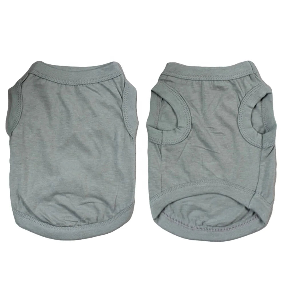Wholesale 100% Cotton Dog T-Shirts Comfortable Summer Plain Apparel Classic Style Solid Spring Season-XS S M L XL XXL Available