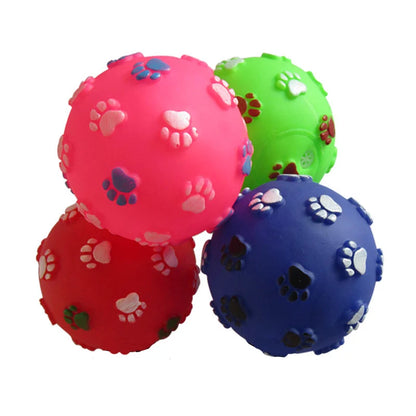 Eco-Friendly Durable Vinyl Rubber Paws Cartoon Style Dog Toy Balls Pet Interactive & Movement Chew Toys with BB Squeaker
