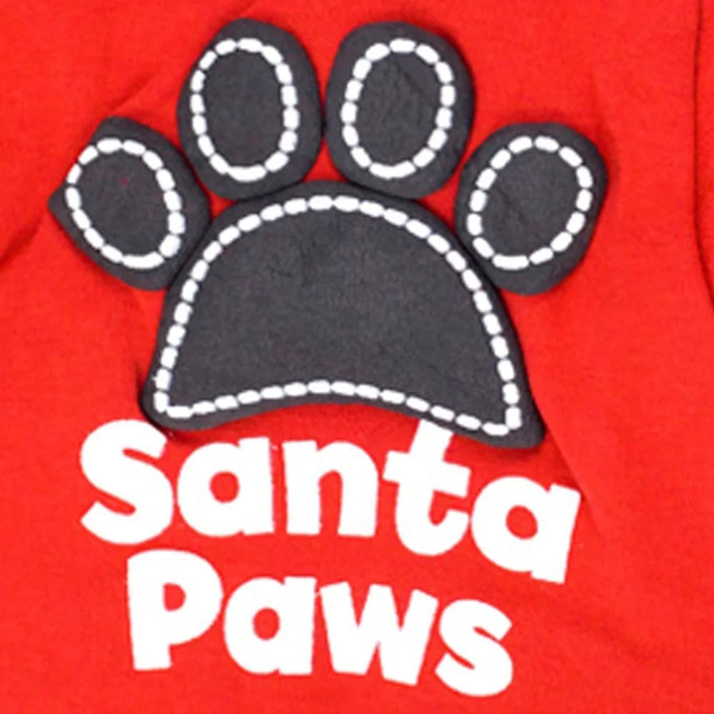 Christmas Santa Paws Printed Dog Clothing Custom Size Cotton Sweater Hoodie Modern Classic Western Cute Pet Shirt Summer Spring