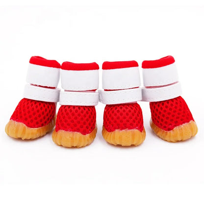 Luxury High Quality Classic Summer Sport Dog Boots Waterproof Polyester & Rubber Animal Shoes with Fashionable Mesh Design