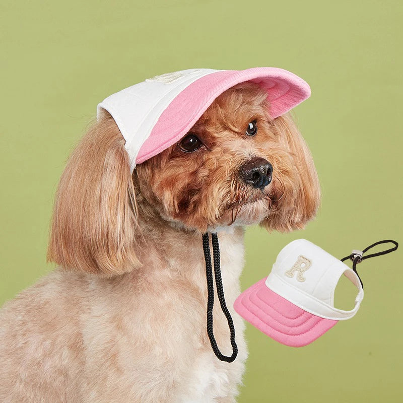 Adjustable Comfortable Eco-Friendly Breathable Solid Canvas Cats Pet Hat Summer Fashion Sport Style Baseball Ear Cap Flat