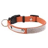 Modern Elegant Durable Sparkly Rhinestone Dog Collar ID Tag Adjustable Soft Microfiber Neckband D-Ring for Cats & Small Dogs