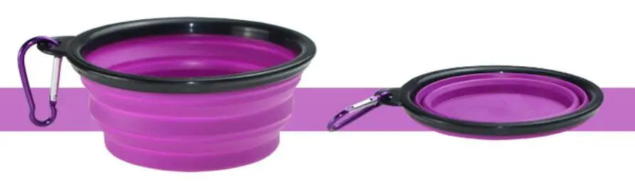Eco Friendly High Quality Pure Solid Color Dog Silicone Outdoor Collapsible Waterproof Portable Bowl Dog Accessories Pet Feeder