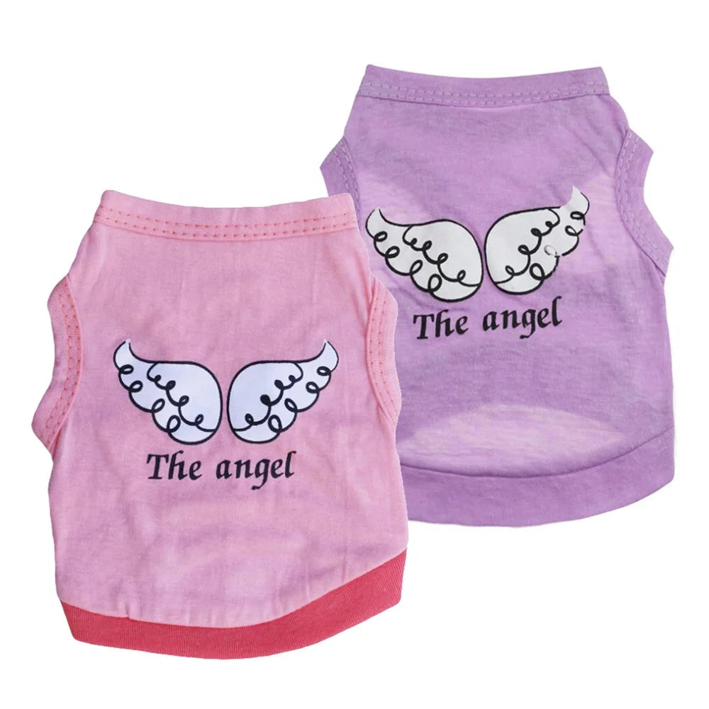 Small XL Size Polyester Dog Raincoat Cute Cartoon Angel Wings Simply Modern Classic Apparel for Pets for Winter Summer Spring