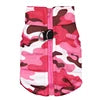 Warm Polyester Padded Geometric Mediterranean Pink Green Camouflage Service Dog Harness Vest Pet Winter Coat