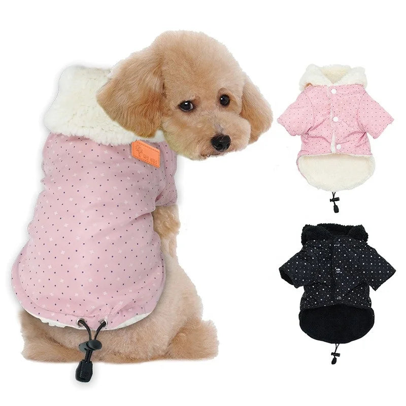 Popular Cheap Super Warm XXL Winter Coat for Dogs Coral Fleece Material with Moden Style Dot Pattern Rainproof Wool Clothing