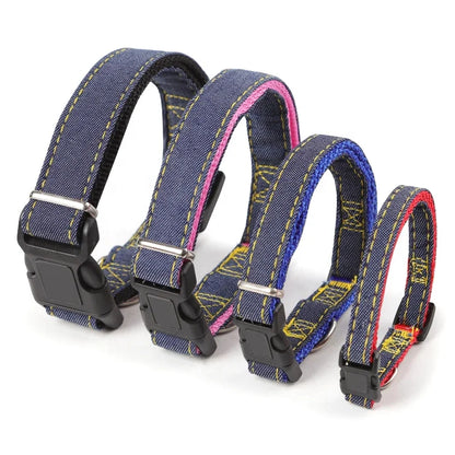Premium Quality Durable Denim Dog Leash Harness Set Stylish Fur Collar Simple Design Small Medium Sizes for Cats Furry Friends