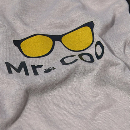 MR COOL Modern Boy Dog Print Hawaiian Shirt Fashionable Sunglasses XS-XL Summer Apparel for Pets Made Cotton Polyester Leisure
