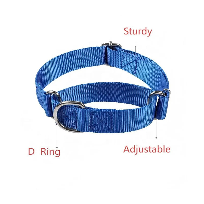 Wholesale Luxury Style Solid Nylon Pet Collars Adjustable Big Dog D-Ring Collar Cheap Pet Accessories for Training Classic Alloy