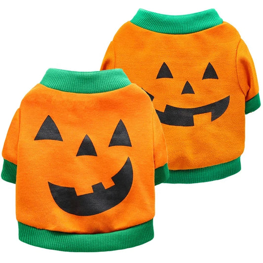 Wholesale Best Price Pumpkin Head Pet Sweatershirt Print Design Summer Winter Halloween Style Apparel for Dogs and Cats