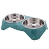 High Feet Anti-Skid Reptile Feeder Stainless Steel Bowls PP Stand Modern Waterproof Solid Rounded Cervical Vertebrae Neck
