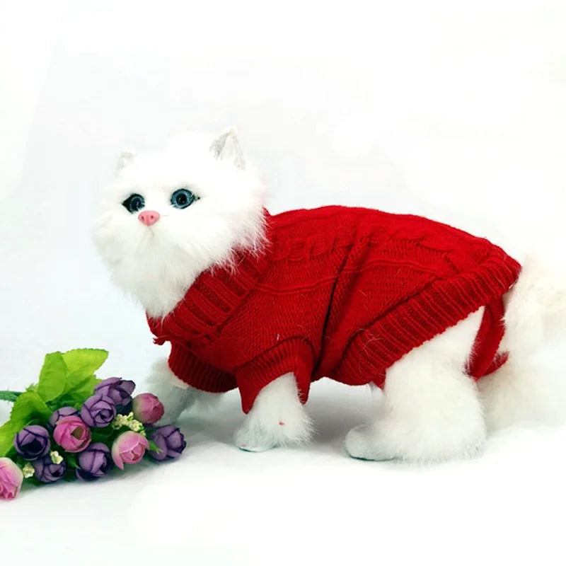 Classic Simple Merry Christmas Plaid Acrylic Eco-Friendly Knit Sweaters Large Dogs Winter Cute Dog Coat Set Sweet Gifts
