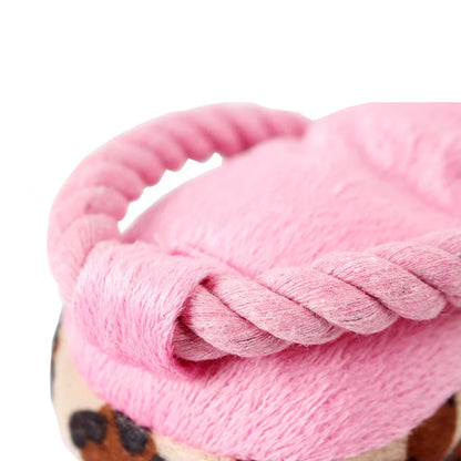 Cute Squeaky Eco-Friendly Dog Plush Chew Toy Durable Cotton Rope with Squeak Feature for Pets
