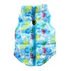 Warm Polyester Padded Leisure Mediterranean Design Dog Harness Vest Pet Winter Coat with Geometric Pattern