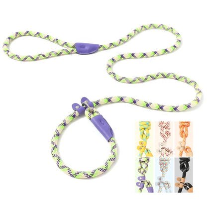 High Quality Solid Reflective Nylon Pet Collar Premium Outdoor Training Lead Dog Paracord Rope Exercise Walking