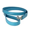 Durable Luxury Dog Walking Lead Simple Solid Candy Colors 16 PU Slip Pet Leash Flat Strap Metal Snap Hook