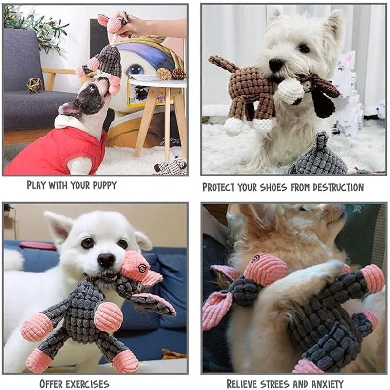 High Quality Durable and Funny Plush Dog Chew Toys Washable Tough Pet Toy Made of Rope Cotton and PP Packed in a Bag
