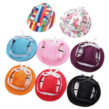 Breathable Mesh Eco-Friendly GorisPet Pet Bucket Hat with Chin Strap Adjustable Sun Protection for Small Medium Dogs Cats