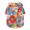 Hawaii Style Daisy Print Polyester Pet Coat Small Medium Dogs Breathable Short Sleeve Summer Shirt Collar Cute Floral Design