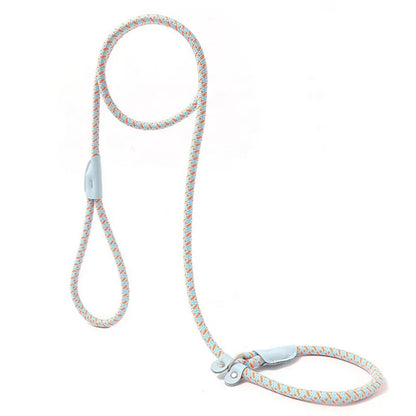 High Quality Solid Reflective Nylon Pet Collar Premium Outdoor Training Lead Dog Paracord Rope Exercise Walking
