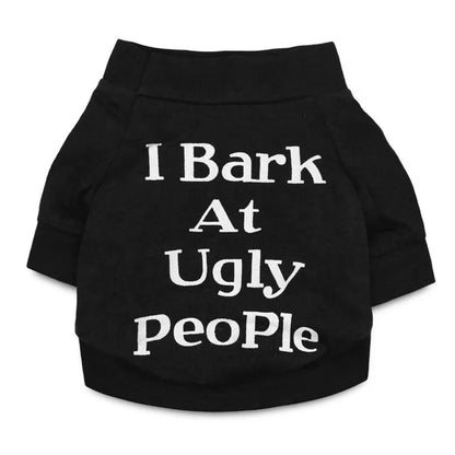 Wholesale Cheap Price Modern Eco-Friendly Cotton Dog Shirts Red/Black Funny Words I BARK UGLY PEOPLE XS-5XL Sizes Spring Summer