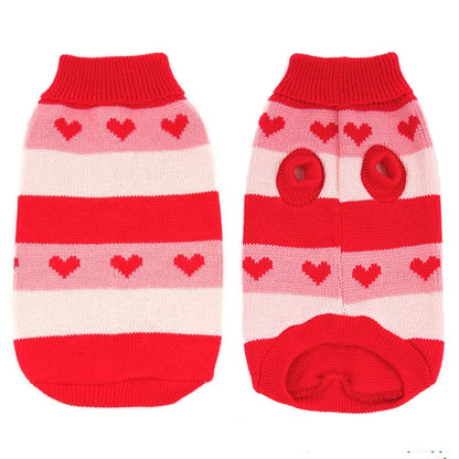 Cute Striped Acrylic Eco-Friendly Dog & Cat Sweater Soft Warm Breathable Winter Coat for Small/Medium Pets