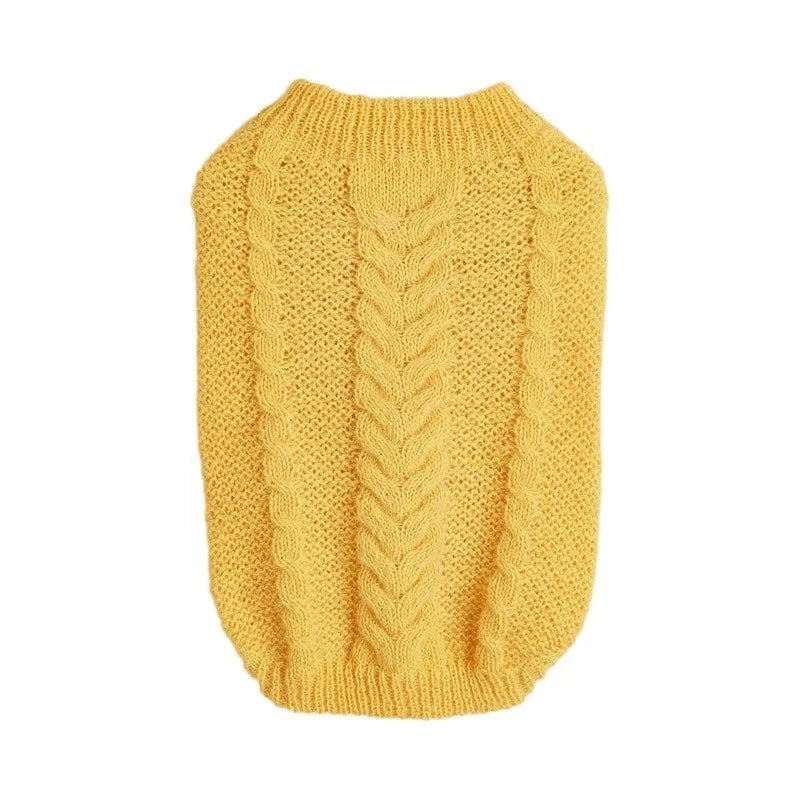 High Quality Autumn Winter Eco-Friendly 100% Cotton Pet Cats Dogs Sweater Fashionable Plaid Twist Knitted Warm Clothing