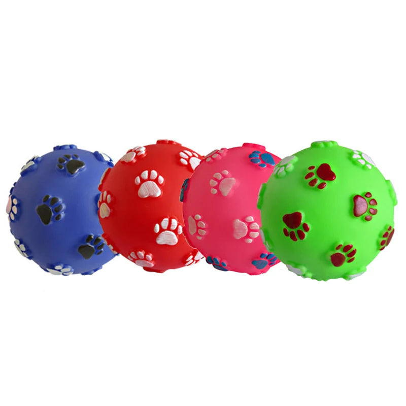 Eco-Friendly Durable Vinyl Rubber Paws Cartoon Style Dog Toy Balls Pet Interactive & Movement Chew Toys with BB Squeaker