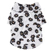 Hawaii Style Daisy Print Polyester Pet Coat Small Medium Dogs Breathable Short Sleeve Summer Shirt Collar Cute Floral Design