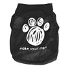 Cute Cartoon Graffiti Paws Printed Eco-Friendly Leisure Summer Vest for Dogs Breathable Polyester Fabric Hand Wash Spring