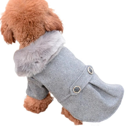 Hot Selling XL Black and Gray Super Soft Fur Collar Accessories for Coats Dogs Nice Winter Woolen Pet Coat Warm and Comfortable