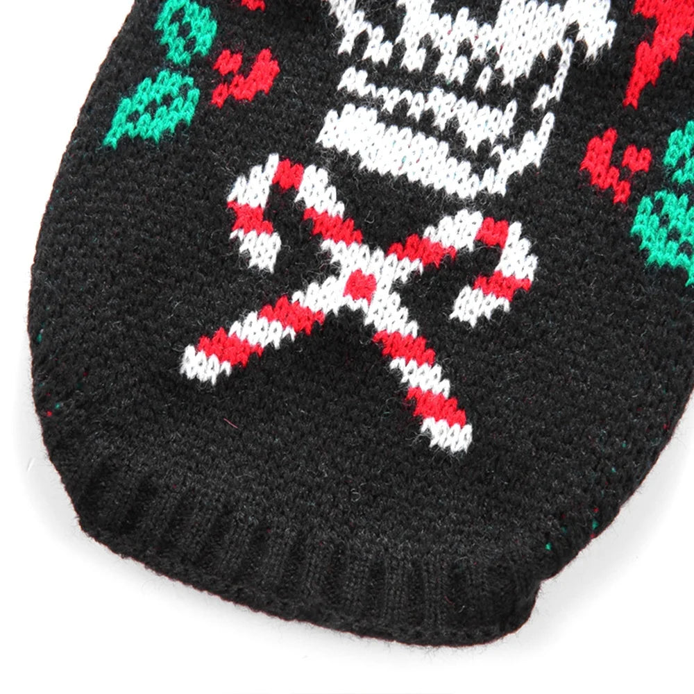 Christmas Eve Cool Skull Dog Warm Knitted Sweater Modern Cute Pet Clothes Puppy Dogs Polyester Winter XL XXL Sizes Halloween