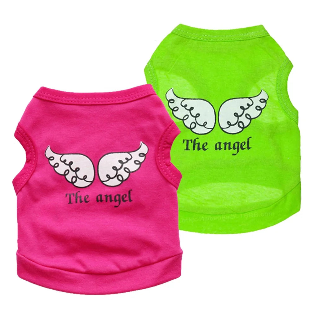 Small XL Size Polyester Dog Raincoat Cute Cartoon Angel Wings Simply Modern Classic Apparel for Pets for Winter Summer Spring