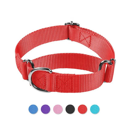 Wholesale Luxury Style Solid Nylon Pet Collars Adjustable Big Dog D-Ring Collar Cheap Pet Accessories for Training Classic Alloy