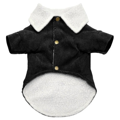 Hot Sale Luxury Wool Material Winter Pet Coat Dogs S-XXL Traditional Style Corduroy Cotton Popular Clothes With Leash Ring