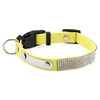 Modern Elegant Durable Sparkly Rhinestone Dog Collar ID Tag Adjustable Soft Microfiber Neckband D-Ring for Cats & Small Dogs