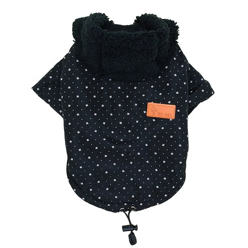 Popular Cheap Super Warm XXL Winter Coat for Dogs Coral Fleece Material with Moden Style Dot Pattern Rainproof Wool Clothing